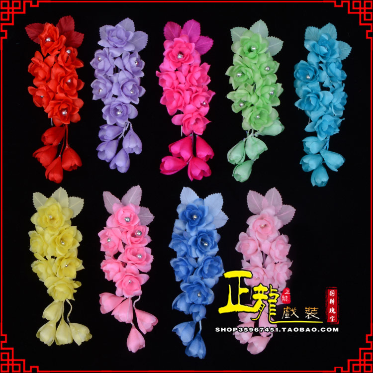 普兰鬓花头饰小花头花 真丝绢花